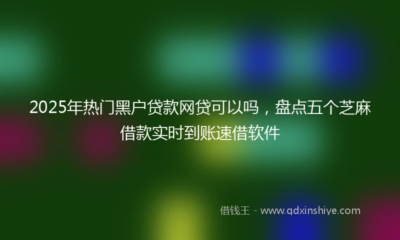2025年热门黑户贷款网贷可以吗，盘点五个芝麻借款实时到账速借软件