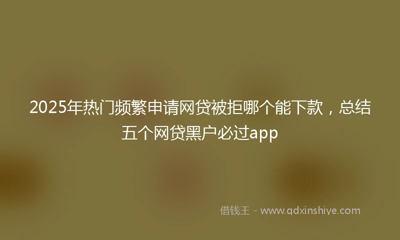 2025年热门频繁申请网贷被拒哪个能下款，总结五个网贷黑户必过app