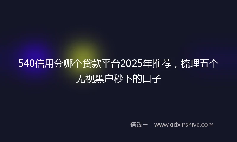 540信用分哪个贷款平台2025年推荐，梳理五个无视黑户秒下的口子