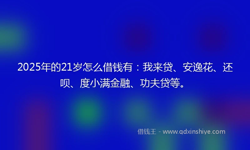 2025年的21岁怎么借钱有：我来贷、安逸花、还呗、度小满金融、功夫贷等。