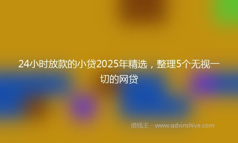 24小时放款的小贷2025年精选，整理5个无视一切的网贷
