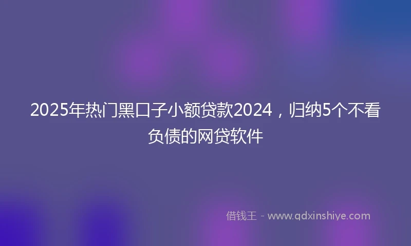 2025年热门黑口子小额贷款2024，归纳5个不看负债的网贷软件
