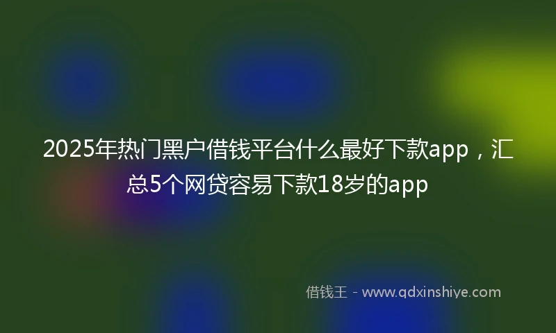 2025年热门黑户借钱平台什么最好下款app，汇总5个网贷容易下款18岁的app