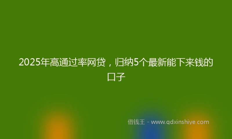 2025年高通过率网贷，归纳5个最新能下来钱的口子
