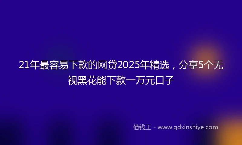 21年最容易下款的网贷2025年精选，分享5个无视黑花能下款一万元口子
