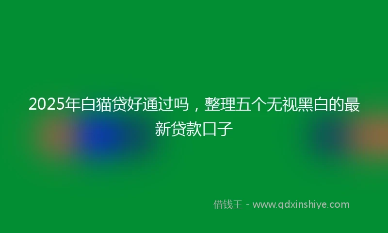 2025年白猫贷好通过吗，整理五个无视黑白的最新贷款口子
