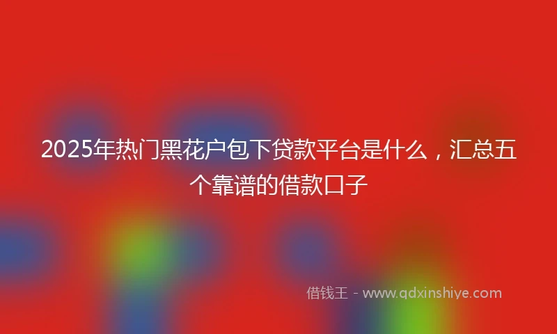 2025年热门黑花户包下贷款平台是什么，汇总五个靠谱的借款口子