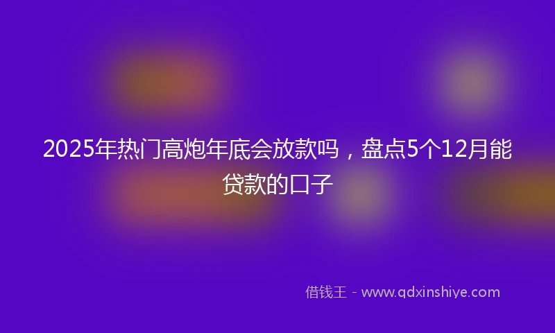 2025年热门高炮年底会放款吗，盘点5个12月能贷款的口子