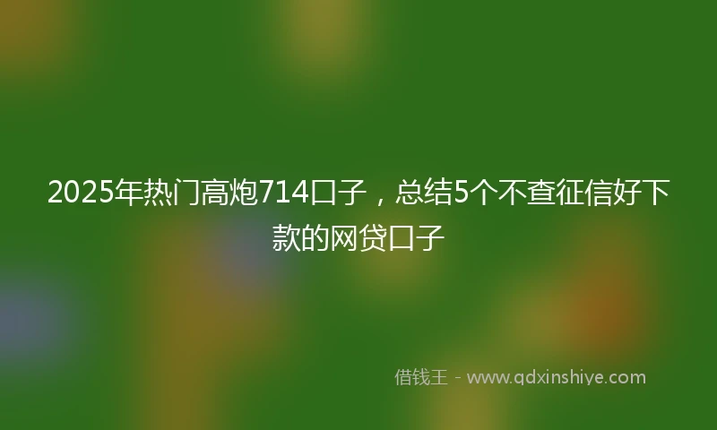 2025年热门高炮714口子，总结5个不查征信好下款的网贷口子