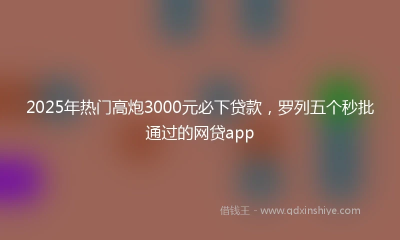 2025年热门高炮3000元必下贷款，罗列五个秒批通过的网贷app
