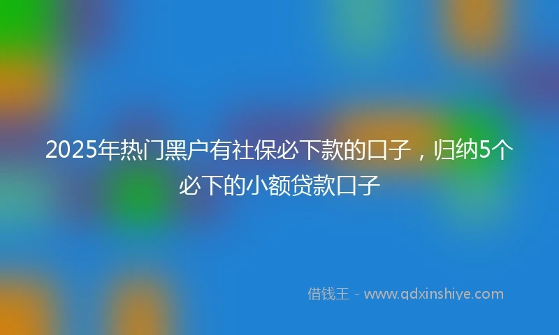 2025年热门黑户有社保必下款的口子，归纳5个必下的小额贷款口子