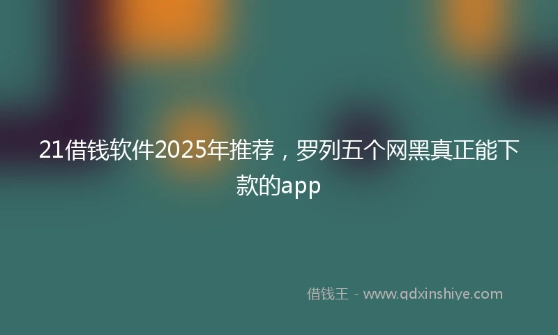 21借钱软件2025年推荐，罗列五个网黑真正能下款的app