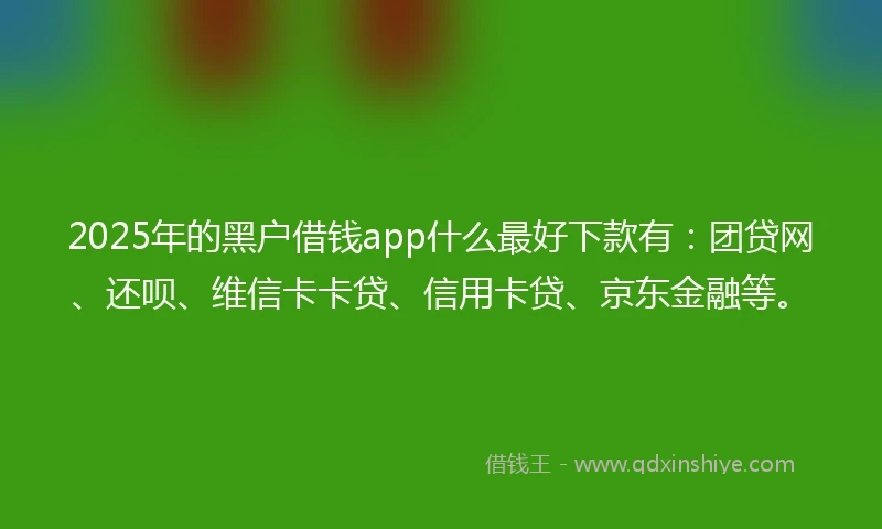 2025年的黑户借钱app什么最好下款有：团贷网、还呗、维信卡卡贷、信用卡贷、京东金融等。