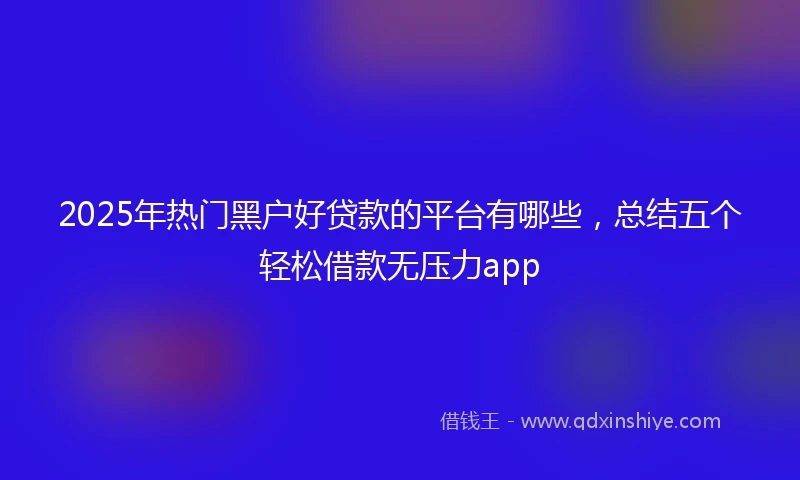 2025年热门黑户好贷款的平台有哪些，总结五个轻松借款无压力app