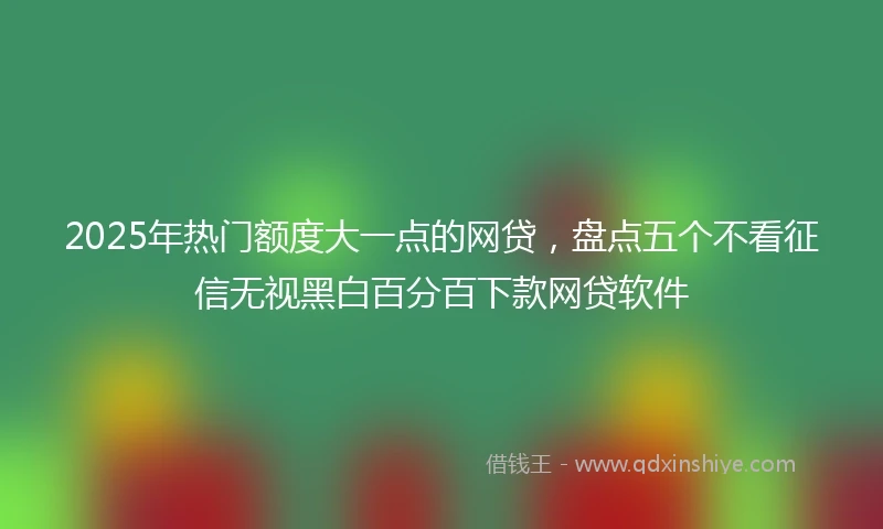2025年热门额度大一点的网贷，盘点五个不看征信无视黑白百分百下款网贷软件