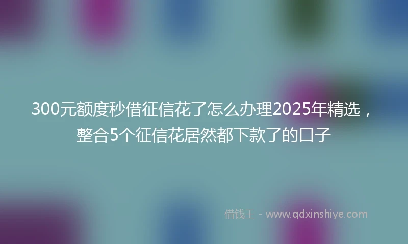 300元额度秒借征信花了怎么办理2025年精选，整合5个征信花居然都下款了的口子