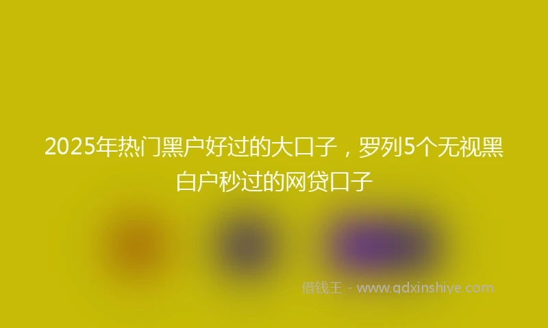 2025年热门黑户好过的大口子，罗列5个无视黑白户秒过的网贷口子