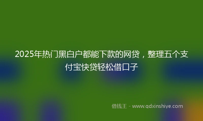 2025年热门黑白户都能下款的网贷，整理五个支付宝快贷轻松借口子