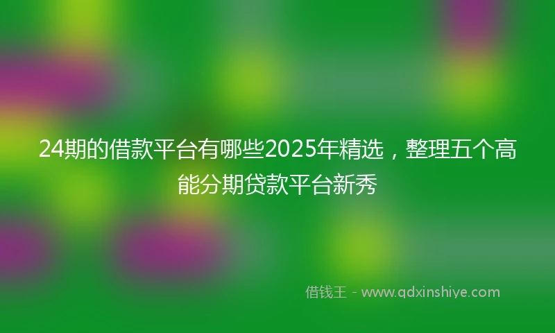 24期的借款平台有哪些2025年精选，整理五个高能分期贷款平台新秀