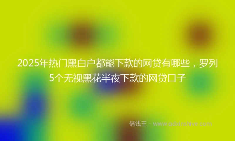 2025年热门黑白户都能下款的网贷有哪些，罗列5个无视黑花半夜下款的网贷口子
