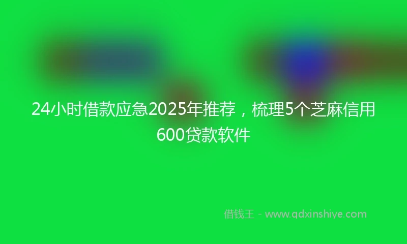 24小时借款应急2025年推荐，梳理5个芝麻信用600贷款软件