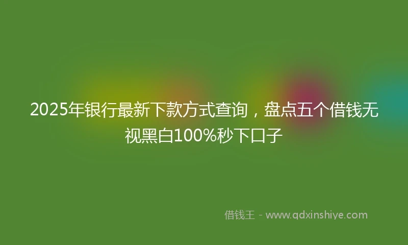 2025年银行最新下款方式查询，盘点五个借钱无视黑白100%秒下口子