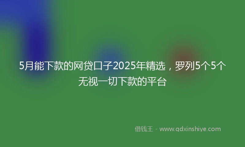 5月能下款的网贷口子2025年精选，罗列5个5个无视一切下款的平台