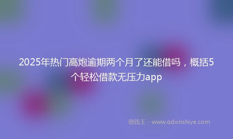 2025年热门高炮逾期两个月了还能借吗，概括5个轻松借款无压力app
