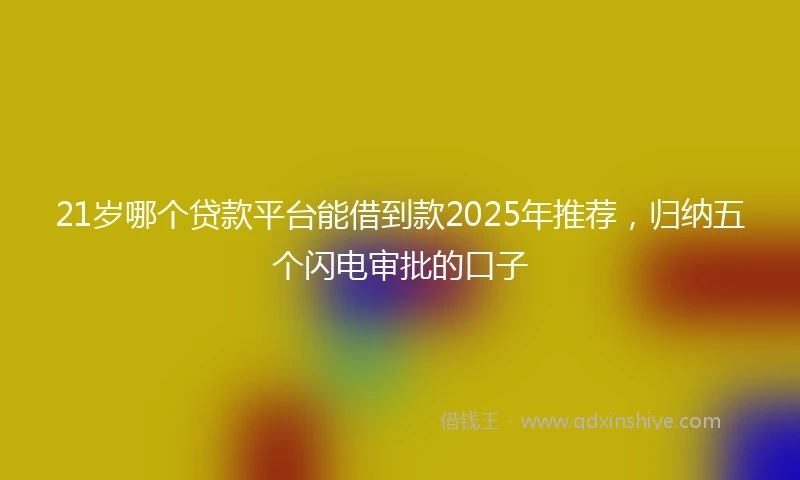 21岁哪个贷款平台能借到款2025年推荐，归纳五个闪电审批的口子