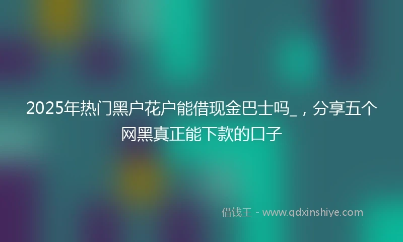 2025年热门黑户花户能借现金巴士吗_，分享五个网黑真正能下款的口子