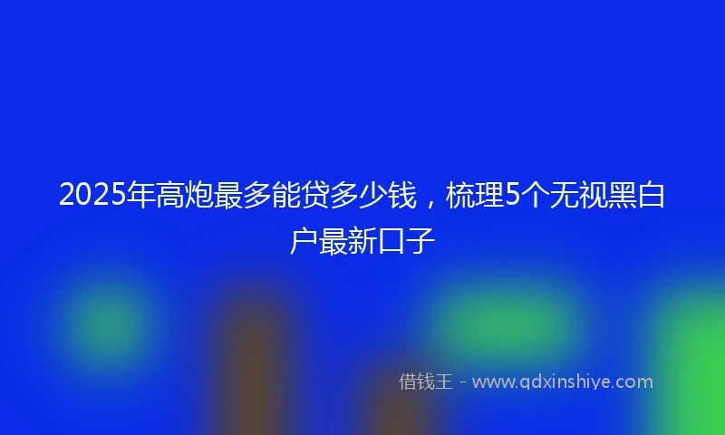 2025年高炮最多能贷多少钱，梳理5个无视黑白户最新口子