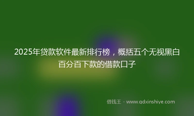 2025年贷款软件最新排行榜，概括五个无视黑白百分百下款的借款口子