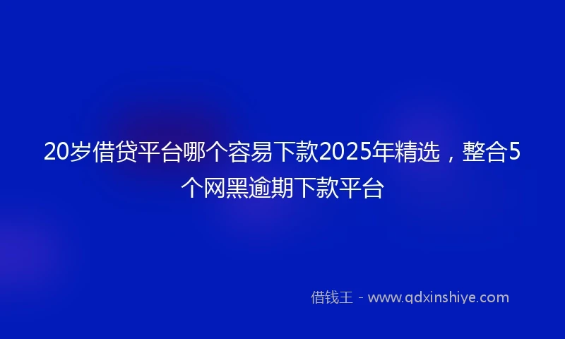 20岁借贷平台哪个容易下款2025年精选，整合5个网黑逾期下款平台