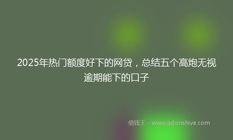 2025年热门额度好下的网贷，总结五个高炮无视逾期能下的口子