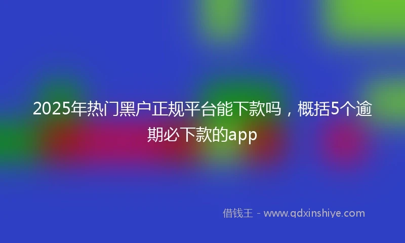 2025年热门黑户正规平台能下款吗，概括5个逾期必下款的app