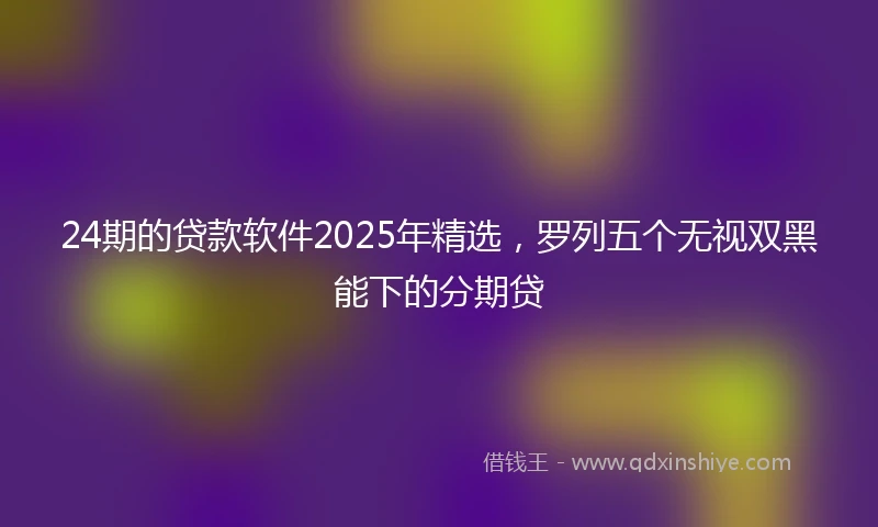 24期的贷款软件2025年精选，罗列五个无视双黑能下的分期贷