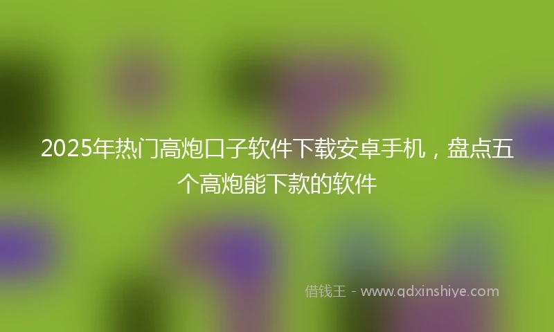 2025年热门高炮口子软件下载安卓手机，盘点五个高炮能下款的软件