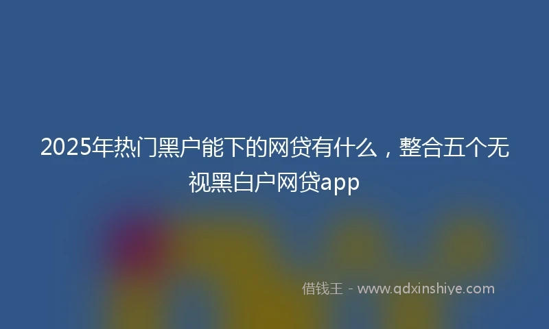 2025年热门黑户能下的网贷有什么，整合五个无视黑白户网贷app