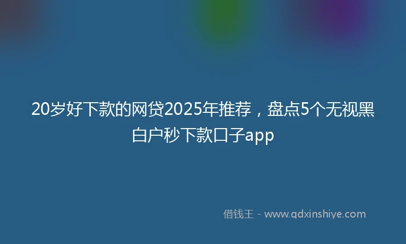 20岁好下款的网贷2025年推荐，盘点5个无视黑白户秒下款口子app