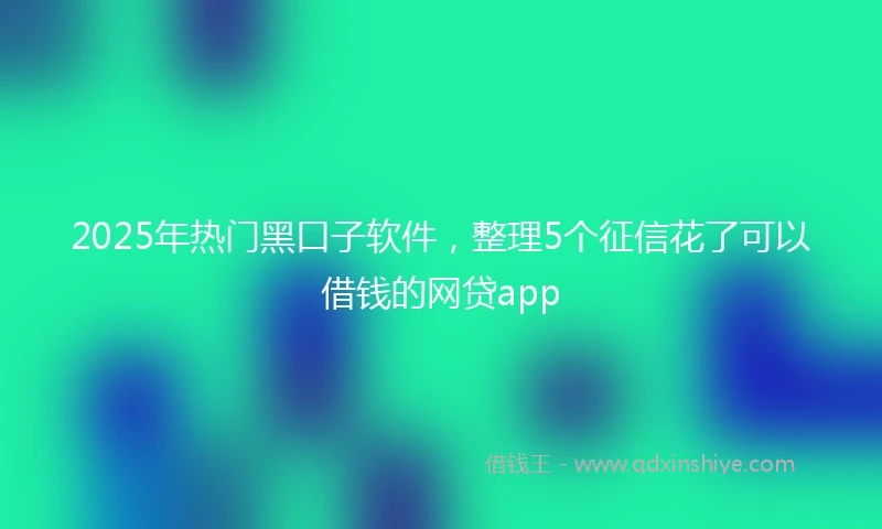 2025年热门黑口子软件，整理5个征信花了可以借钱的网贷app
