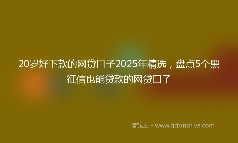 20岁好下款的网贷口子2025年精选，盘点5个黑征信也能贷款的网贷口子