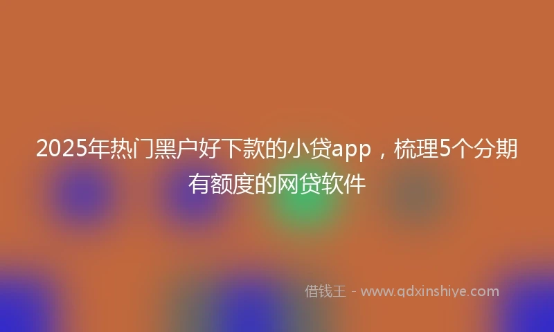2025年热门黑户好下款的小贷app，梳理5个分期有额度的网贷软件