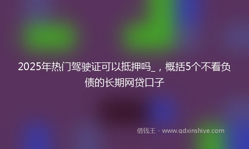 2025年热门驾驶证可以抵押吗_，概括5个不看负债的长期网贷口子