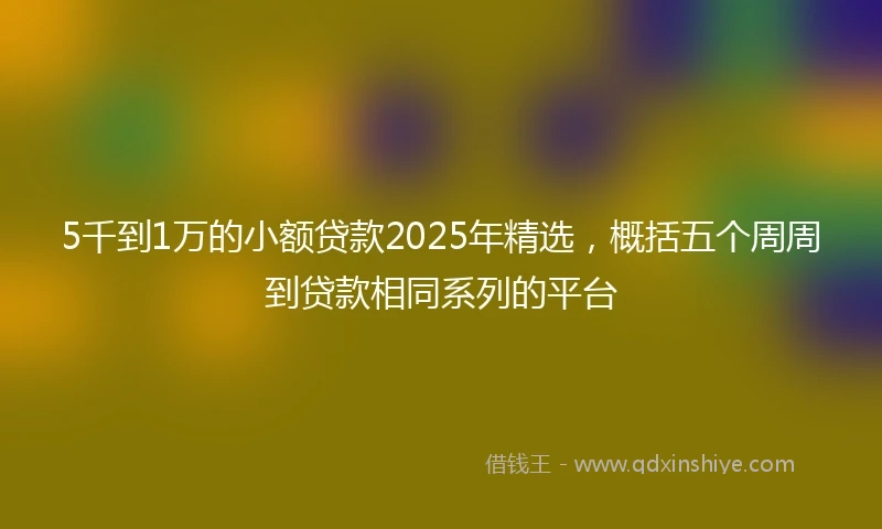 5千到1万的小额贷款2025年精选，概括五个周周到贷款相同系列的平台