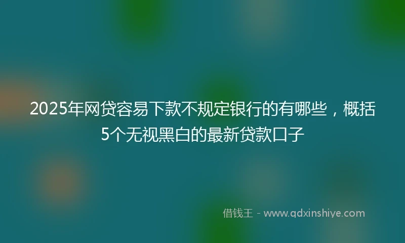 2025年网贷容易下款不规定银行的有哪些，概括5个无视黑白的最新贷款口子