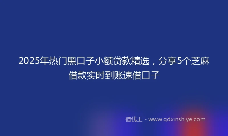 2025年热门黑口子小额贷款精选，分享5个芝麻借款实时到账速借口子