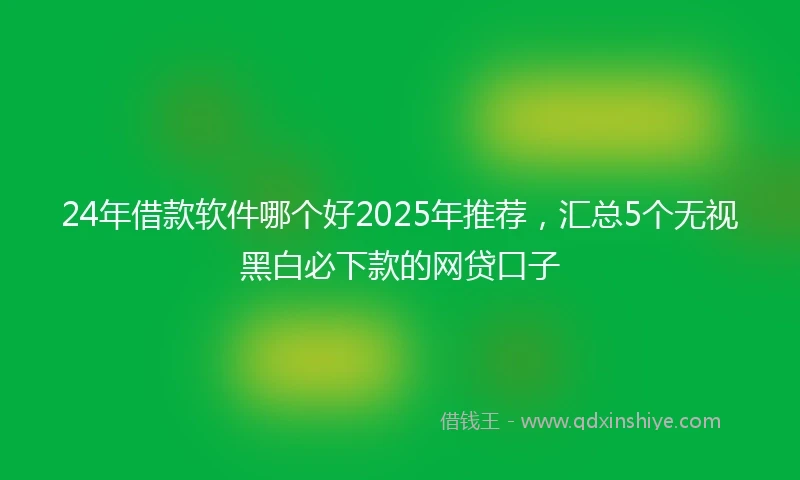24年借款软件哪个好2025年推荐，汇总5个无视黑白必下款的网贷口子