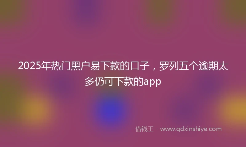 2025年热门黑户易下款的口子，罗列五个逾期太多仍可下款的app