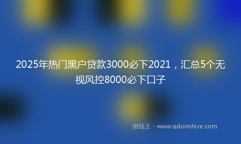 2025年热门黑户贷款3000必下2021，汇总5个无视风控8000必下口子