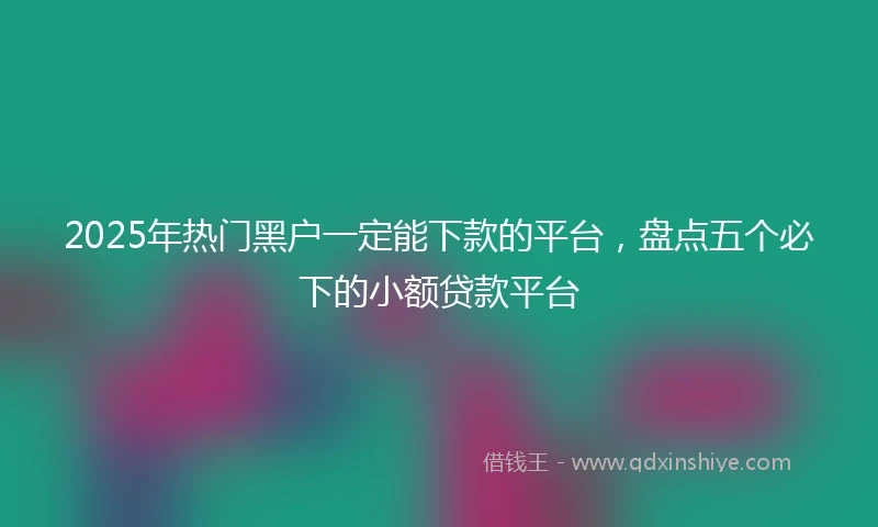 2025年热门黑户一定能下款的平台，盘点五个必下的小额贷款平台